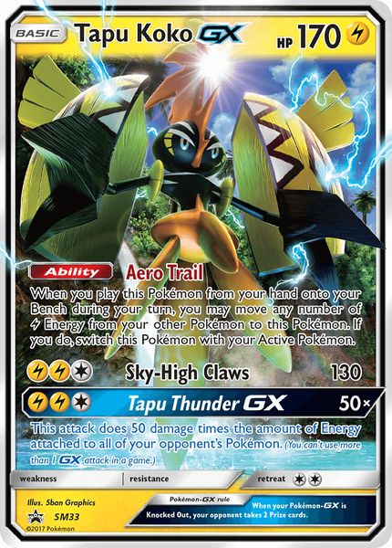 SM33 Tapu Koko GX - Ultra Rare - Black Star Promo