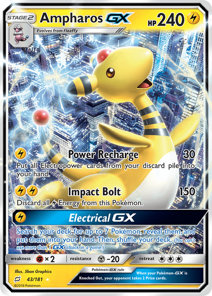 43/181 Ampharos GX - Ultra Rare - Team Up (TEU)