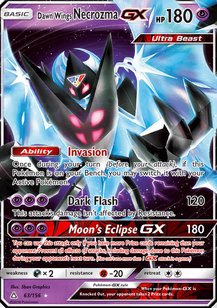 63/156 Dawn Wings Necrozma GX - Ultra Rare - Ultra Prism (UPR)