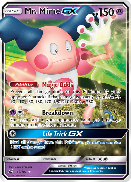 67/181 Mr. Mime GX - Ultra Rare - Team Up (TEU)