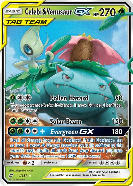 1/181 Celebi & Venusaur GX - Ultra Rare - Team Up (TEU)