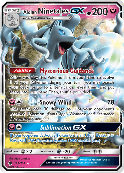 132/214 Alolan Ninetales GX - Ultra Rare - Lost Thunder (LOT)