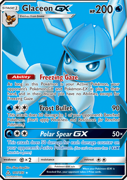 141/156 Glaceon GX - Full Art Ultra Rare - Ultra Prism (UPR)