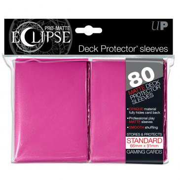 Eclipse PRO-Matte Deck Protector Sleeves - Hot Pink - 80 count
